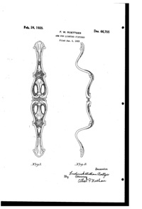 Centre Lighting Fixture Mfg. Light Fixture Arm Design Patent D 66705-1