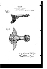 Geringer Lighting Fixture Mfg. Light Fixture Arm Design Patent D 61426-1