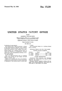 Geringer Lighting Fixture Mfg. Light Fixture Globe Design Patent D172230-2