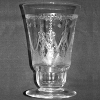 Unknown Footed Tumbler w/ Needle Etch