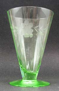 Unknown Footed Tumbler with Floral Cutting