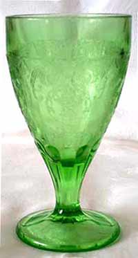 Unknown Mold Etched Footed Goblet