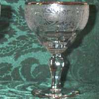 New Martinsville #  37 "Moondrops" or Georgian Stem w/ Unknown Etch