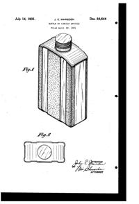 Marsden Works Bottle Design Patent D 84644-1