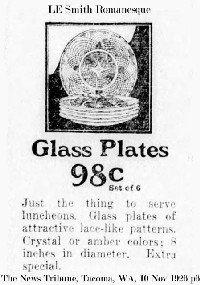 L. E. Smith # 100 Romanesque Plates Advertisement