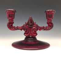 New Martinsville #4457 “Teardrop” Two-Light Candlestick