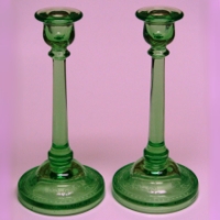 Cambridge #1273 Candlesticks w/ # 704 Etch