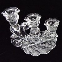 Cambridge #1338 Candlesticks w/ Rose Point Etch