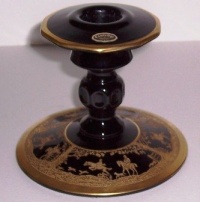 Cambridge # 627 Candlesticks w/ Imperial Hunt Etch