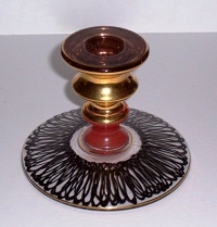 Cambridge # 628 Candlestick w/ Charleton Ebony Whirl Decoration