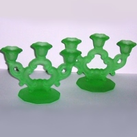 Cambridge # 638 Triple Keyhole Candlesticks