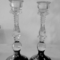 Cambridge #3121 Candlestick Modified w/ Sheffield Sterling Base