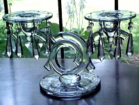 Cambridge # 520 Pristine Candlestick w/ Lustres