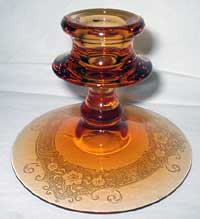 Fostoria #2324 Candlestick with # 275 Vesper Etch