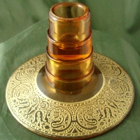 Fostoria #2390 Candleholder w/ Unknown Etch