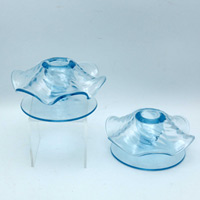 Fostoria #2393 Crimped Spiral Optic Candlesticks