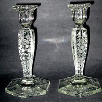 Fostoria #1485 Candlestick w/ B Etch