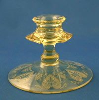 Fostoria #2324 Candlestick with Trojan Etch