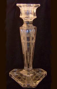 Fostoria #1204 Candlestick with D etch