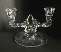 Stanrock Rose Leaf Cutting on New Martinsville Teardrop Candleholder