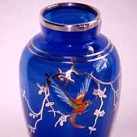 Rockwell Decoration on Unknown Cobalt Vase