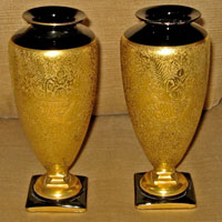 Wheeling D- 42 Gold Flower and Fern Filled Basket Decoration