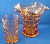 New Martinsville #  38 Hostmaster "Repeal" Tumbler & Vase