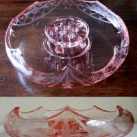 New Martinsville Console Bowl w/ Attached Flower Arranger