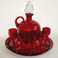 New Martinsville # 111 "Cozy Cordial" Decanter Set