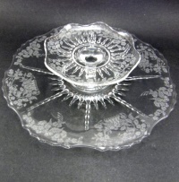New Martinsville #  42 Radiance Cheese & Cracker w/ Meadow Wreath Etch