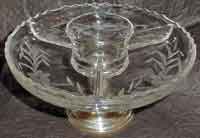 New Martinsville Shrimp Server with Silver Base