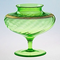 Morgantown #   12 Viola Vase w/ Rosemary #2 Gold Encrusted Engraved Band