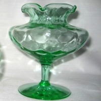 Morgantown #   12 Viola Vases w/ Peacock Optic