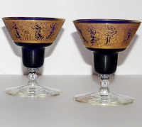 Morgantown # 7662 Majesty Candlesticks w/ Sparta Etch