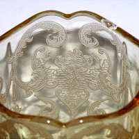 New Martinsville "Floral & Scroll" Etch