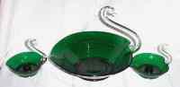 New Martinsville #  97 Swan Bowl & Candleholders