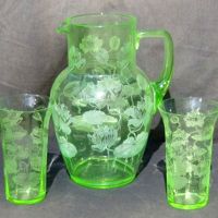 Cambridge # 124 Jug w/ #1630 Tumblers