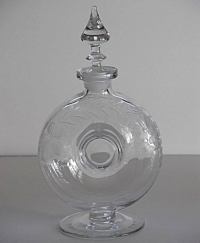 Cambridge #1542 LifeSaver Decanter w/ Grape Leaf Cutting