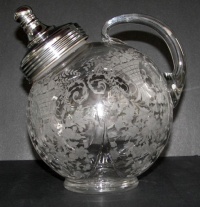 Cambridge #3400/ 108 Ball Jug Cocktail Shaker w/ #754 Portia Etch