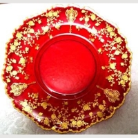 Cambridge #3500/  5 Carmen Gadroon Salad Plate w/ GE Rose Point
