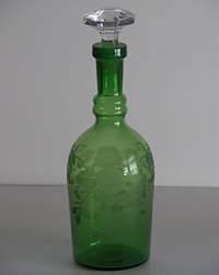 Cambridge #1323 Decanter w/ Apple Blossom Etch
