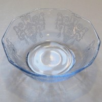 Cambridge #1101 Cranberry Bowl w/ Cleo Etch