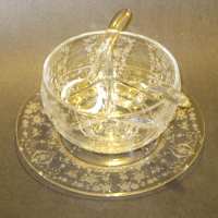 Cambridge #1493 Triple Salad Dressing Set w/ #752 Diane Etch
