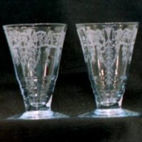 Cambridge #3077 Whiskey Tumblers w/ Cleo Etch