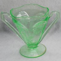 Cambridge #3400/  16 Cream & Sugar w/ Wildflower Etch