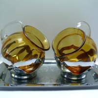 Cambridge #3400/  98 Farber Bros. Cream, Sugar & Tray