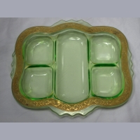 Cambridge # 397 Celery & Relish Tray w/ #703 Florentine Etch