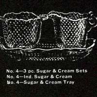 Cambridge #    4 Creamer, Sugar, Tray Drawing