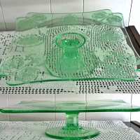 Cambridge # 707 Footed Cake Stand w/ #732 Majestic Etch