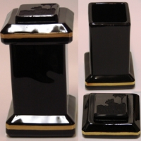Cambridge # 885 Ebony Cigarette Box w/ Unknown Intaglio Etch